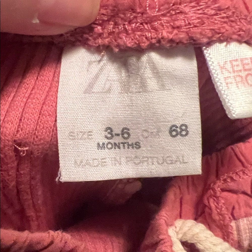 Zara Baby Girl Pink Ribbed Leggings 3-6M spring summer outfit - Picture 2 of 2
